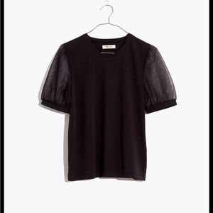 Madewell Women's Sheer-Sleeve Knit Top